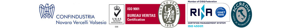 Aderente Confindustria AIN | UKAS Quality Management 008 | ISO 9001 Bureau Veritas Certification | ISO 45001 Bureau Veritas Certification